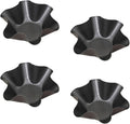 Skiennix Tortilla Pan Set - 4-Piece Non-Stick Carbon Steel Taco Shell Makers | Black Flower-Shaped Molds (16.5x7.5x6cm)