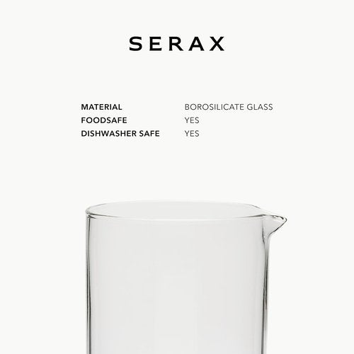 Serax Copper Glass Water Pitcher | Copper chemistry glassware by Niels Datema | Wine Carafe Decanter | Clear Bottle Container for cold Drinks | Beverage Dispenser for Fridge | Replacement