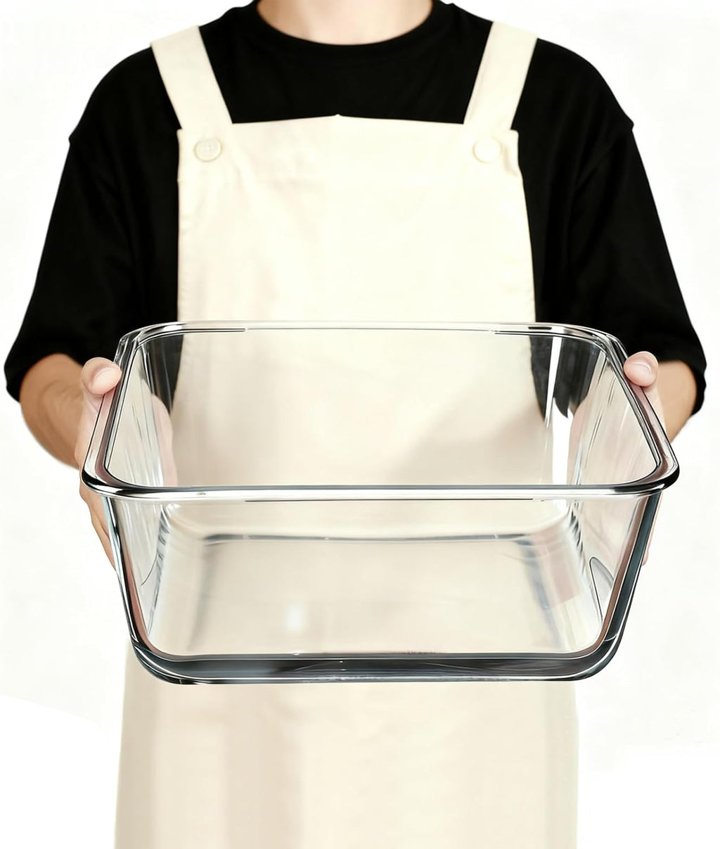 Skiennix Extra Large Glass Storage Containers - 220oz Borosilicate with Airtight Lid | Freezer to Oven Safe