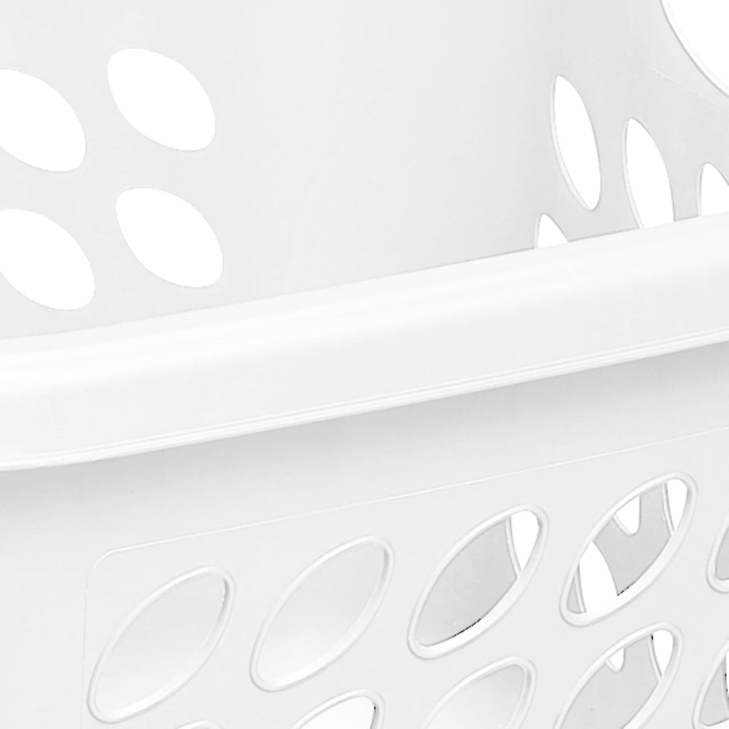 Regine Switzerland Square Laundry Basket - 1.5 Bushel Capacity, Durable Plastic, White