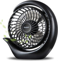 Viniper Portable Rechargeable Fan - 3 Speed Battery Desk Fan with 180° Rotation | 6.2 Inch, Black