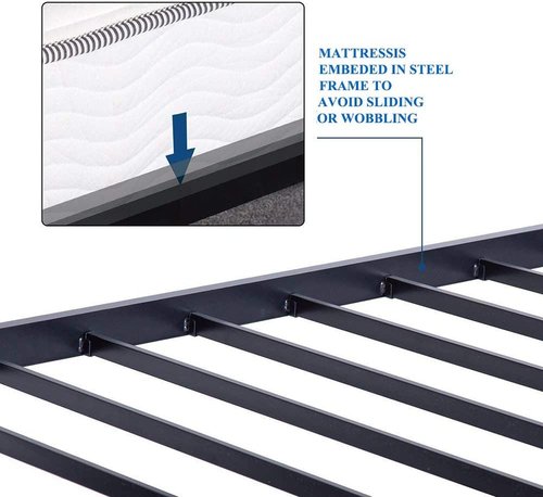 VECELO 18" Metal Platform Bed Frame/Mattress Foundation/No Box Spring Needed (Full Size)