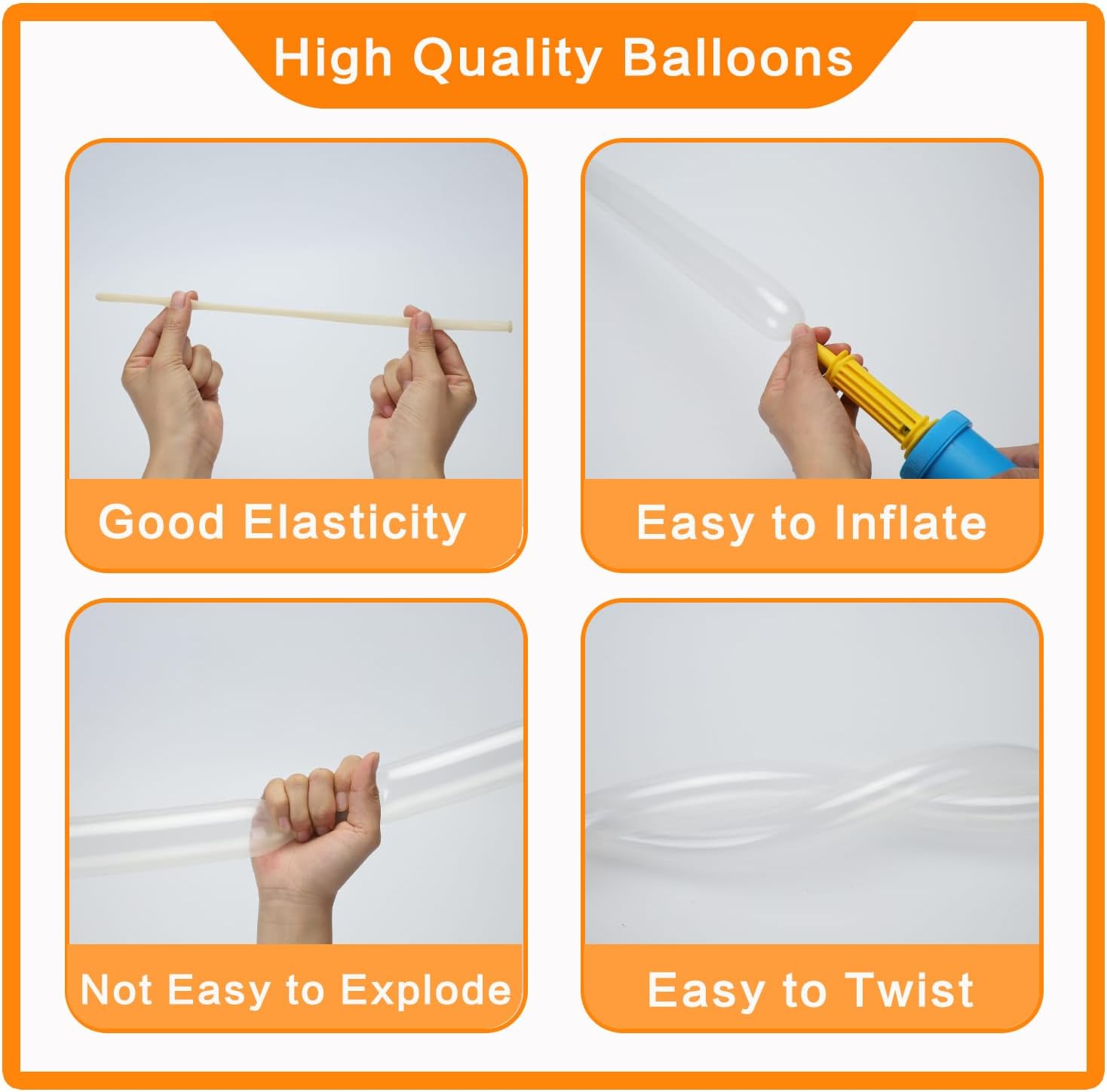 PIGETALE 100Pcs Clear 260 Balloons - Transparent Long Latex Twisting Balloons for Party Decor