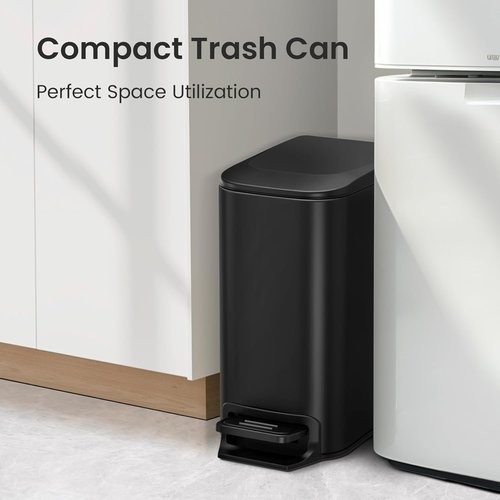 Cesun Toilet Brush and Holder Set | 1.6 Gallon Trash Can for Effortless Bathroom Cleaning