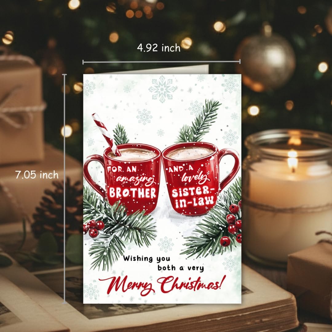 Regine Switzerland Christmas Card - Thoughtful Holiday Greeting for Brother & Sister-in-Law | Festive Design with Envelope