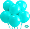 Bezente Teal Balloons 18 Inch | 30 Pack Large Turquoise Latex Balloons for Weddings & Parties
