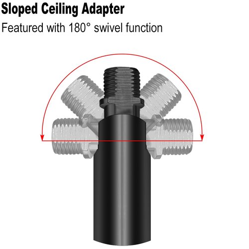 MAYOMAJO 4-Pack Sloped Ceiling Adapter for Chandeliers Pendant Lights Adjustable 0-180 Degrees Accommodate Sloped Ceiling (Black)