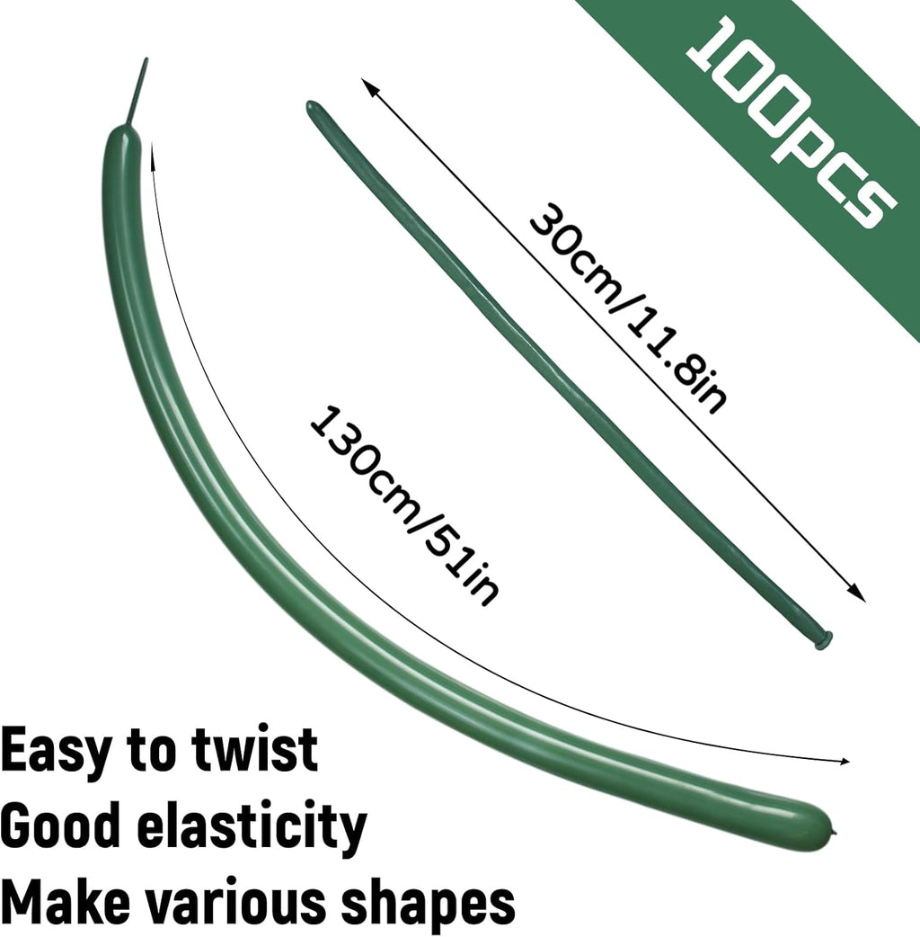 Sage Green 260Q Balloons by [Brand Name] - Thick Latex Twisting Balloons for Animal Models | 100pcs