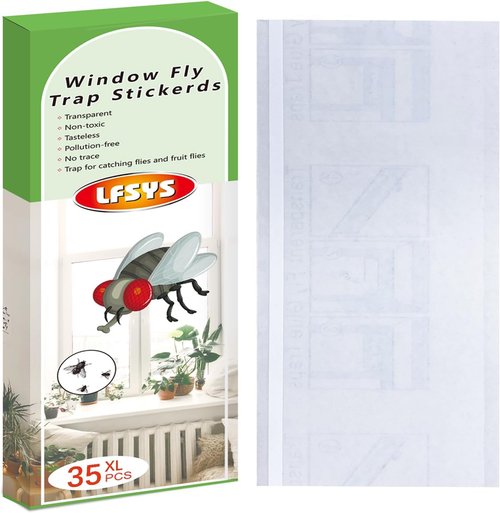 35XL Pack Window Fly Trap - Effective Indoor Fruit Fly Traps with Clear Sticky Strips