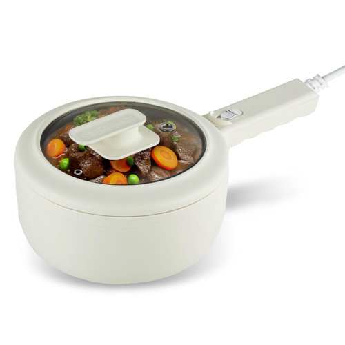CERAMAX Electric Hot Pot for Cooking, Portable Hotpot Pot Electric Cooker Frying Pan for Dorm Room Essentials, Camping, RVs - 2024 Model