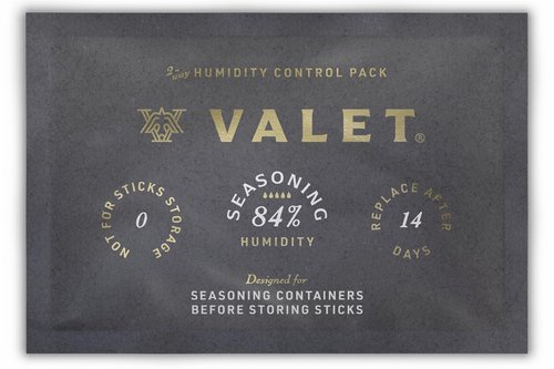 Valet 84% Two-Way Humidity Pack for Seasoning Wood Containers, 60g Humidifier Pack Prevents Leaks and Controls Moisture with Natural Craft Paper Design, Individually Wrapped
