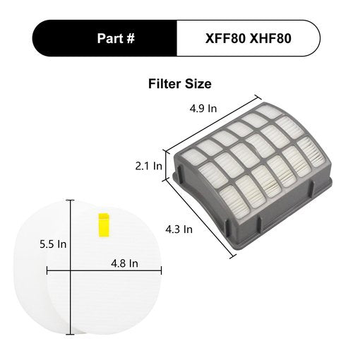 CPAI Replacement Filter for Shark NV60 NV70 NV70 26 NV71 NV80 NVC80C NV80 26 NV90 NV95 UV420 NV90 26 Navigator Professional Upright Vacuum, Parts # XFF80 XHF80