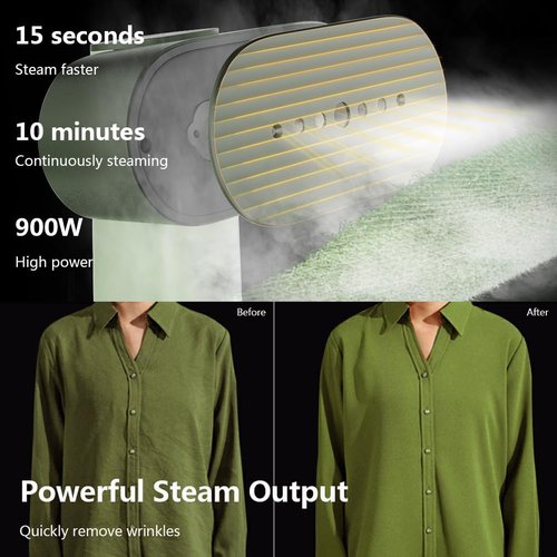 Nexdoo G6 Portable Steamer - 2-in-1 Clothes Iron with 10 Minutes Continuous Steam | Lightweight 0.7lbs, Pink