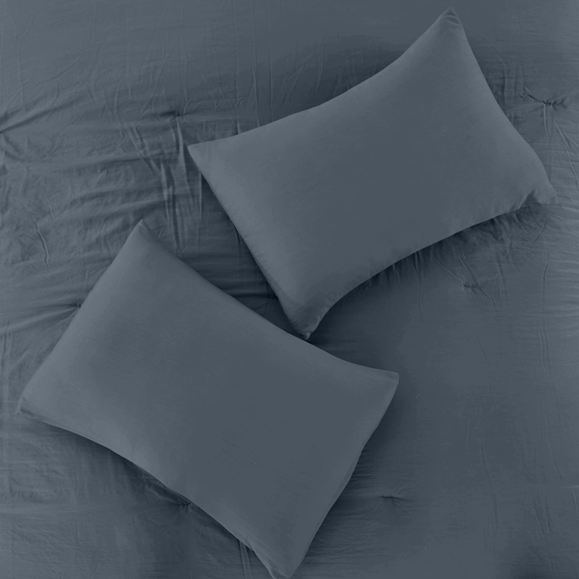 Modern Threads 4-Piece Garment-Washed Comforter Set Beck Denim Queen