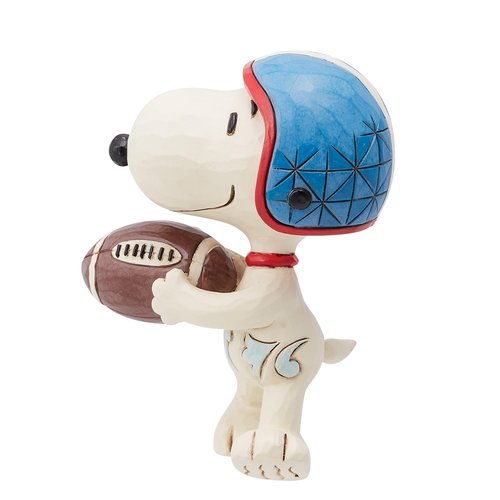 Enesco Peanuts by Jim Shore Snoopy Holding Football Miniature Figurine, 3.25 Inch, Multicolor