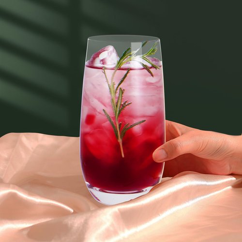 LuxMarbleMuse 6pcs Highball Glasses Set - 16 oz, Mojito Glass Cups, Collins Glassware Set