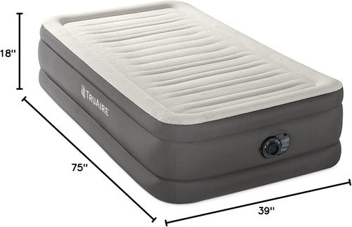 INTEX TruAire Luxury Air Mattress - Twin Size with Built-in Electric Pump - 18in Height, 330lb Capacity