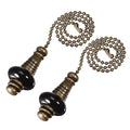 uxcell Ceramic Black Pendant 12 inch Bronze Finish Pull Chain Extension Light Beaded Pulling Chain for Ceiling Lighting Fans Pack of 2