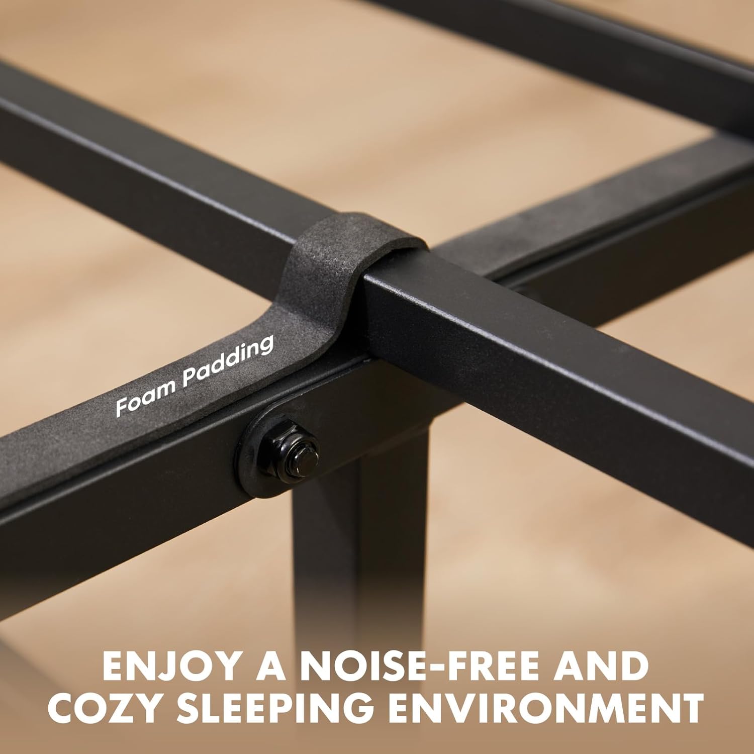 Sweetcrispy Queen Size Bed Frame - Sturdy Metal Support, Under Bed Storage, Easy Assembly | Rust Brown