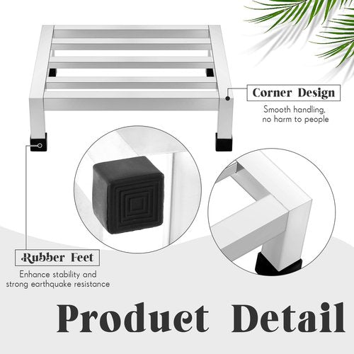 MorningRo 3 Pack Dunnage Rack 13.8" Long x 13.8" Wide, 3.9" Height Stainless Steel Shelf 2000+ Pound Capacity Commercial Food Floor Rack for Restaurants Kitchens Garages and Vehicles