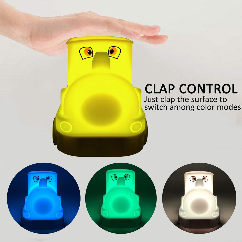 Tianhaixing Night Light Kids with Cute Train Design Children's Room LED Bedside Lamp with Changeable RGB Colors Rechargeable Night Light Compatible with Touch Control & Remote Control - Train