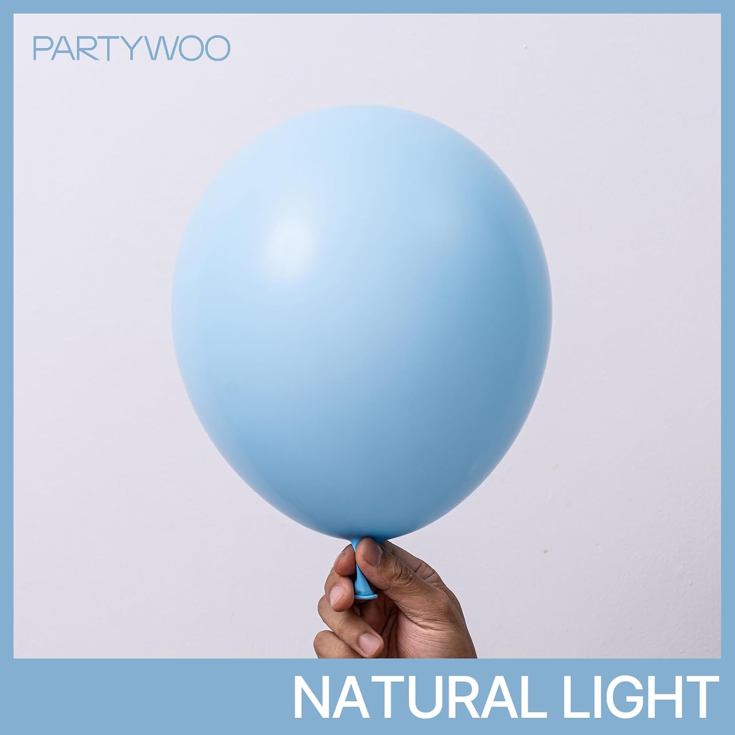 PartyWoo Light Blue Balloons - 101pcs 12 Inch Pastel Aqua Balloons for Baby Showers & Celebrations