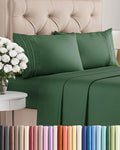 Comfy Breathable Cooling Bed Sheets Set by [Brand Name] - Luxury 4-Piece Full Size - Deep Pockets, Soft & Wrinkle-Free - Oeko-Tex Certified, Emerald Green