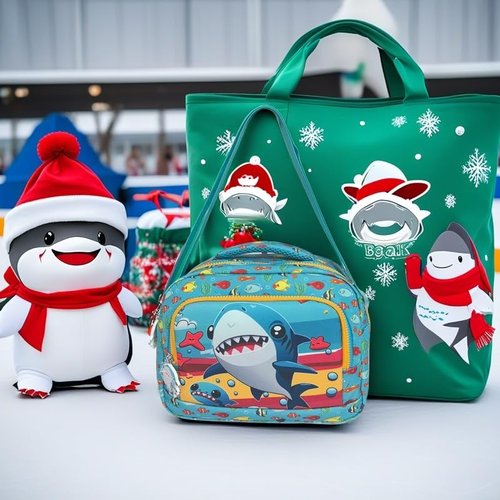 Alveroya Kids Lunch Box for Boys, Insulated Shark Lunch Bag for School, Reusable Cooler Tote with Adjustable Strap & Back Pocket, Fits Bento Box, Leakproof Thermal Meal Container (Blue Shark)