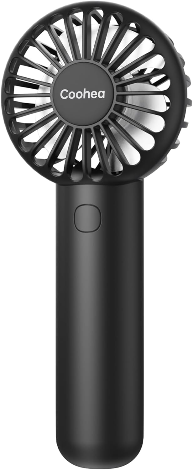Skiennix Mini Handheld Fan - USB Rechargeable, 3-Speed Portable Design for Travel & Makeup - Black