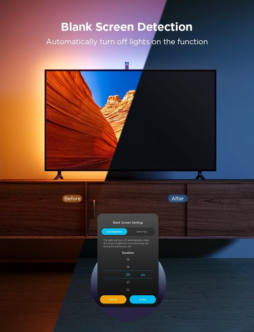 Govee TV Backlight - 16.4ft RGBICW Wi-Fi LED Strip Lights with Camera | Voice & App Control for 75-85 Inch TVs