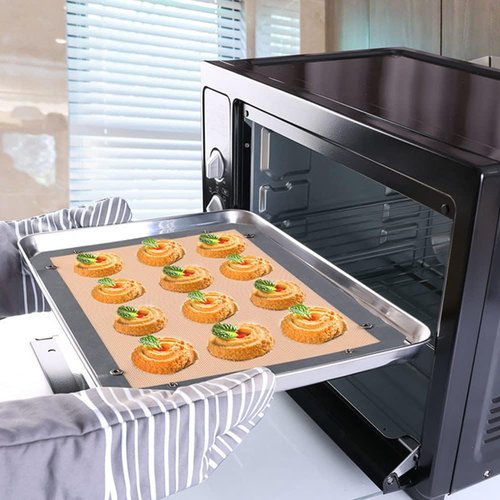 CANDeal Silicone Fiber Baking Mat - Non-Stick & Leakproof Design | 12x8.2 Inch (30x21cm)