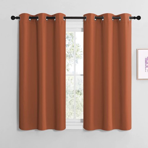 NICETOWN Blackout Curtains - Thermal Insulated Privacy Drapes for Bedroom | Burnt Orange, 48" Long, 42" Wide (1 Pair)