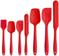 P&P CHEF Silicone Spatula Set - 7 Heat-Resistant Kitchen Utensils for Non-Stick Cooking | Flexible & Dishwasher Safe, Red
