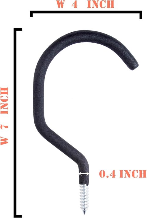 Bike Hooks - Durable Garage Bike Hanger | Pack of 4 Easy Off Wall Mount Hooks