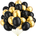 YMSZ Black and Gold Balloons - 67pcs 12 Inch Metallic Balloons for Birthday & Party Decorations