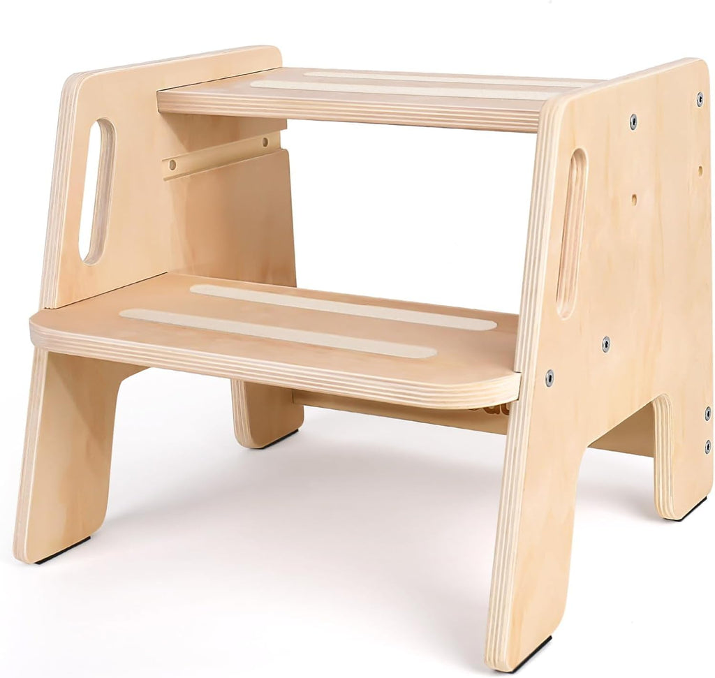 Skiennix Toddler Step Stool - Height-Adjustable 2-Step Design with Handles for Potty Training | Kids' Bathroom & Kitchen Use