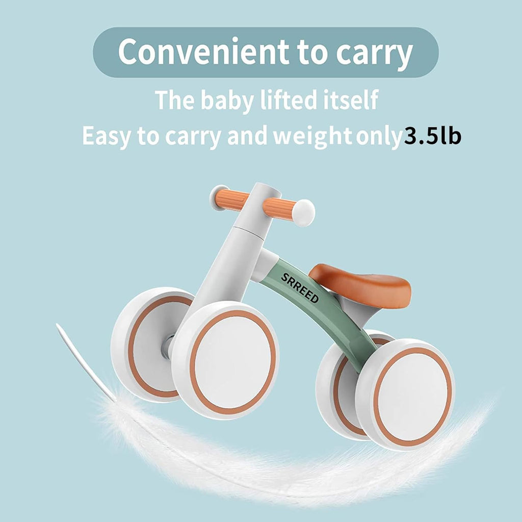 SEREED Baby Balance Bike - 4-Wheel Toddler Bike for 1 Year Olds | Perfect First Birthday Gift