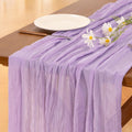 Socomi Cheesecloth Table Runner - Lilac Purple 120-Inch | Boho Rustic Decor for Weddings & Events