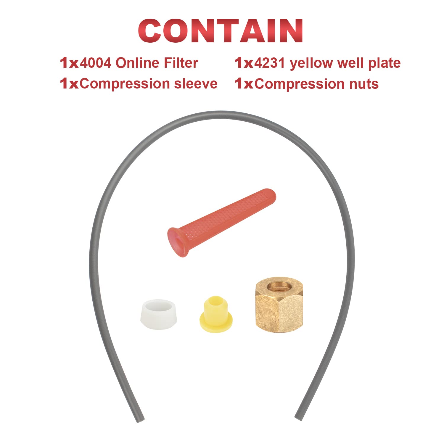 TNITRIB for Aprilaire 600 Humidifier Assembly-Feed Tube with Compression Sleeve and Nut (4335)&Included in-Line Strainer (4004)、Yellow Orifice (4231)