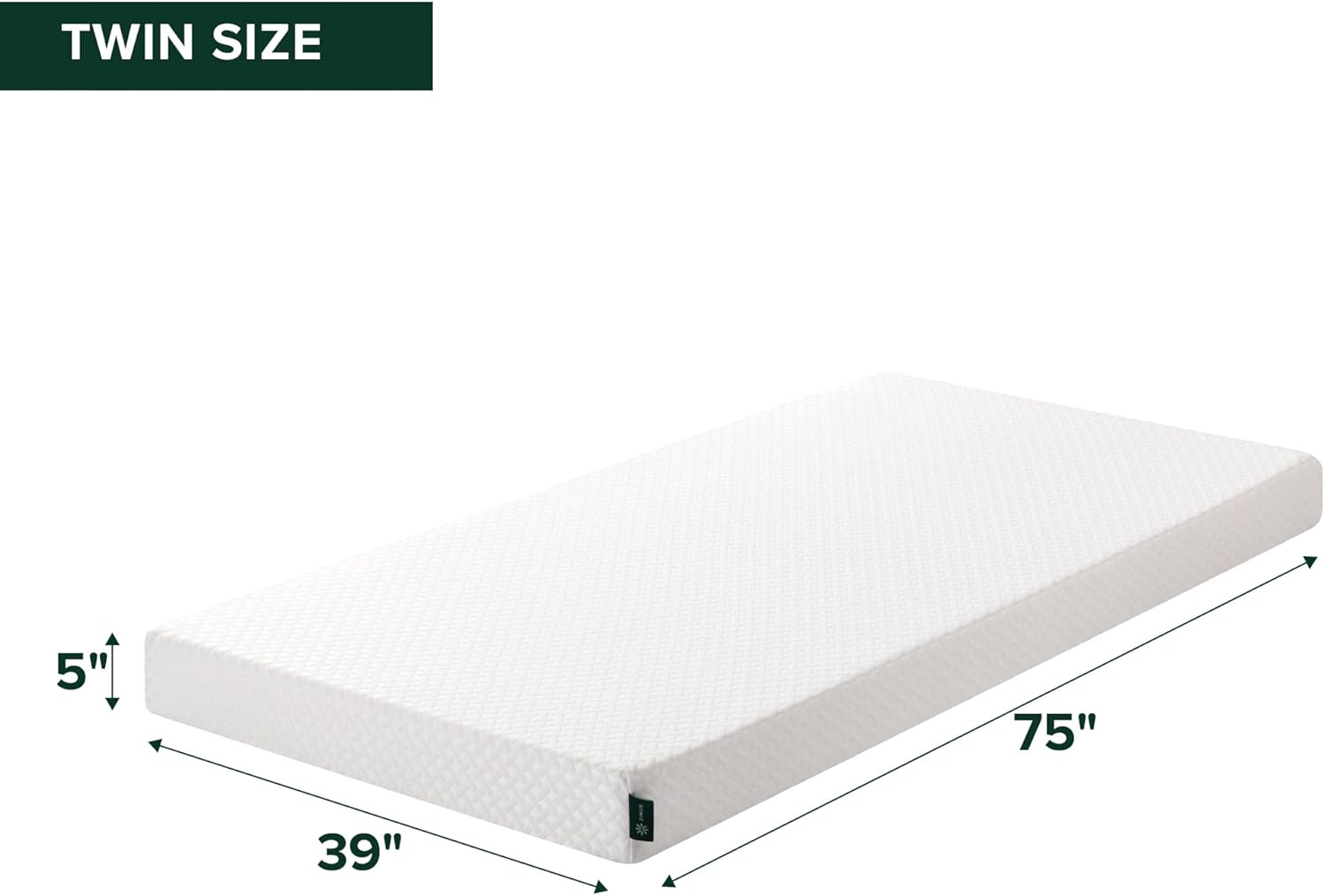 Zinus 5 Inch Twin Memory Foam Mattress - Cooling Essential Design, Fiberglass Free, Medium Feel