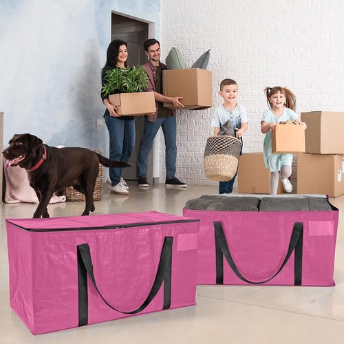 ClearSpace Oversized Moving Bags - Heavy-Duty Storage Bags with Backpack Straps & Zippers | 8 Pack for Easy Packing