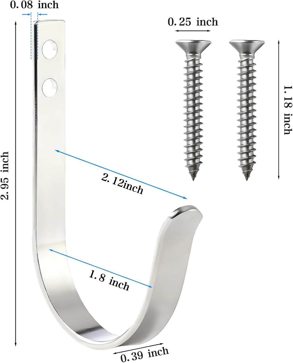 Skiennix Stainless Steel Wall Hooks - Versatile Coat & Towel Hangers for Indoor/Outdoor Use | 5-Pack, Silver