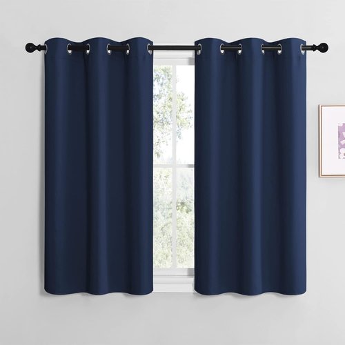 NICETOWN Blackout Curtains - Navy Thermal Insulated Draperies | 34 x 36 Inches, 1 Pair for Kids' Room