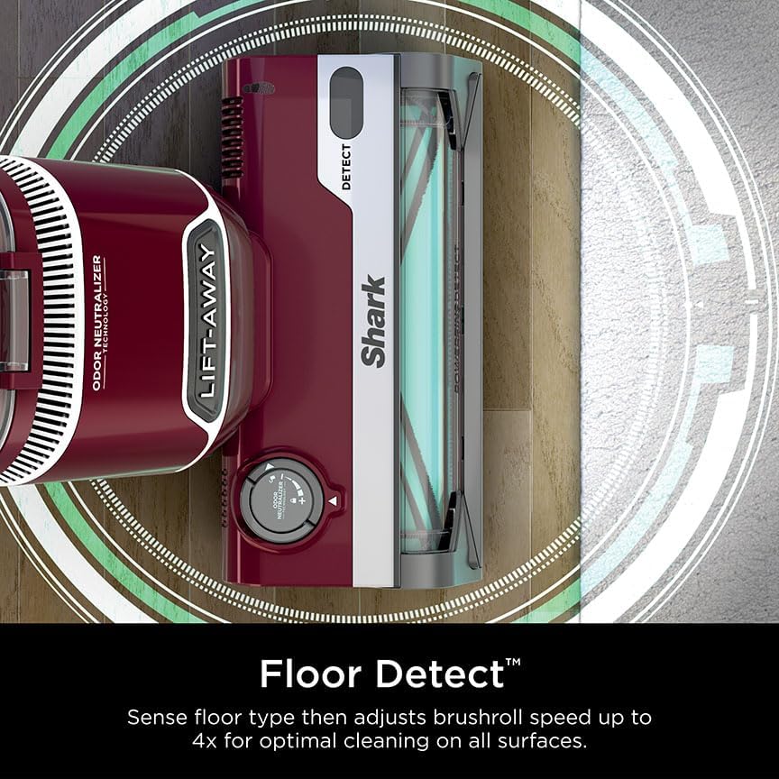 Shark DETECT Lift-Away Corded Upright Vacuum - Self-Cleaning Brushroll & Anti-Allergen Seal | Burgundy
