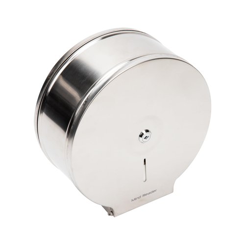 Mind Reader Toilet Paper Dispenser, Wall Mount, Lock with Key, Restroom, Stainless Steel, 10"L x 10.25"W x 4.5"H, Silver