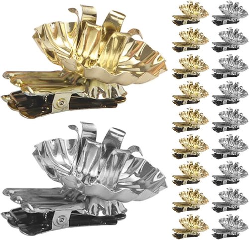 Garneck Vintage Christmas Tree Candle Clips - 20 Metal Holders for Taper Candles | Flower Shape Design