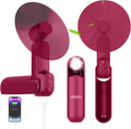 Skiennix 4-in-1 Portable Mini Handheld Fan - USB Rechargeable, Foldable Pocket Design, Ideal for Summer Concerts & Gifts (Red)
