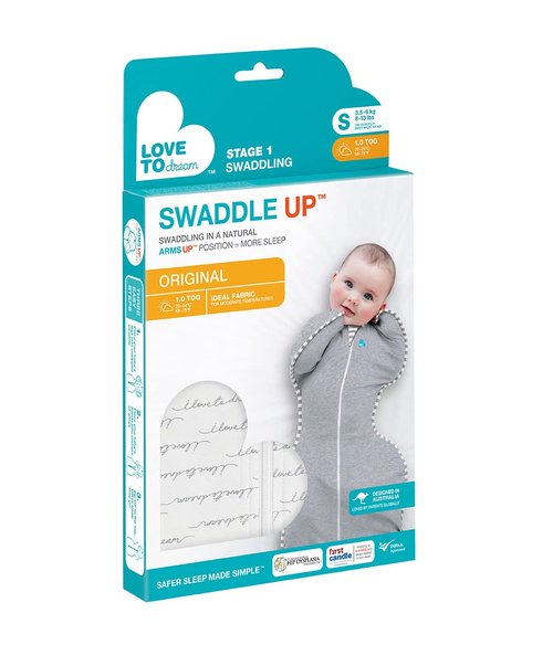 Love To Dream Swaddle UP - Baby Sleep Sack for Self-Soothing | Improves Sleep, Snug Fit, 1.0 TOG, Small (5-8.5 lbs)