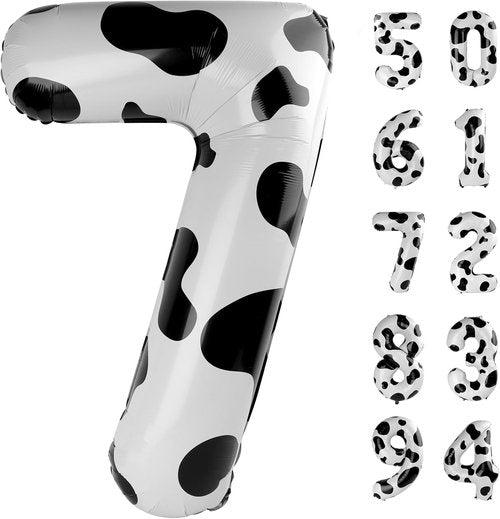 Cow Print 7 Balloon - 40 Inch Birthday Party Decoration for 7th Birthday Celebration