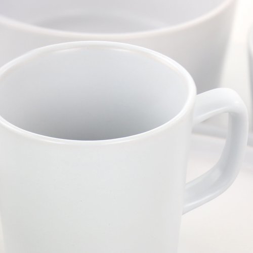 Elama Luxmatte Modern and Contemporary Stoneware Dinnerware Set in Matte, Service for 4 (16, White)